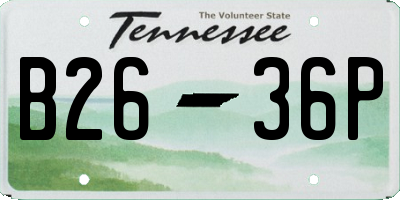 TN license plate B2636P