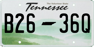 TN license plate B2636Q