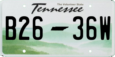 TN license plate B2636W