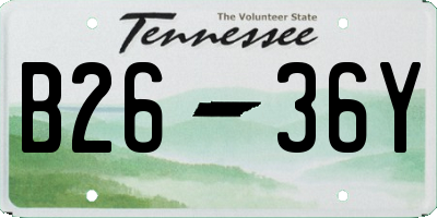 TN license plate B2636Y