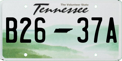 TN license plate B2637A