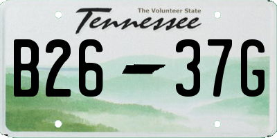 TN license plate B2637G