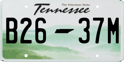 TN license plate B2637M