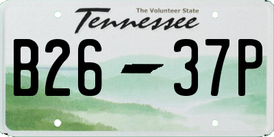 TN license plate B2637P