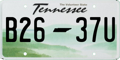 TN license plate B2637U