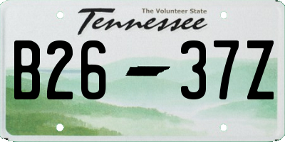 TN license plate B2637Z