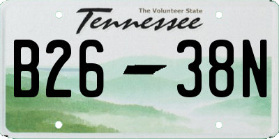 TN license plate B2638N