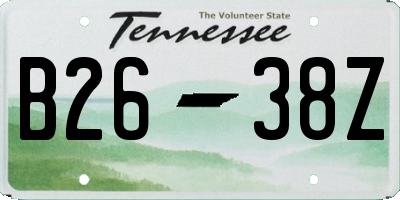 TN license plate B2638Z