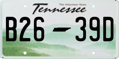 TN license plate B2639D
