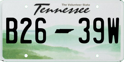 TN license plate B2639W