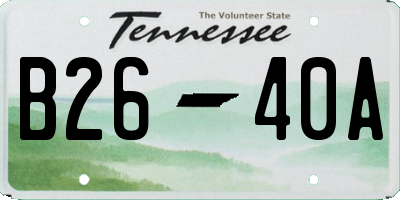 TN license plate B2640A