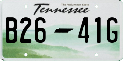 TN license plate B2641G