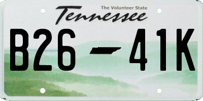 TN license plate B2641K
