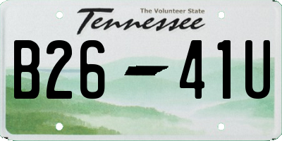TN license plate B2641U