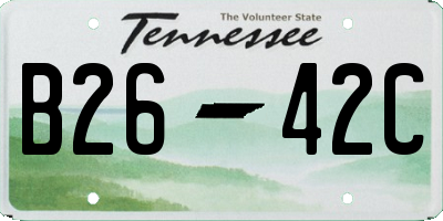 TN license plate B2642C