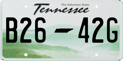 TN license plate B2642G