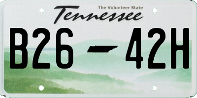TN license plate B2642H