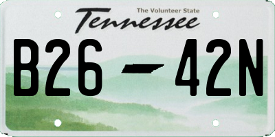 TN license plate B2642N