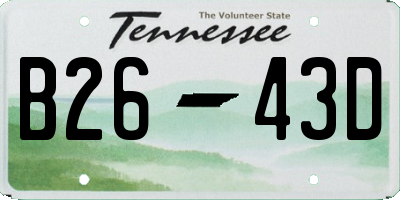 TN license plate B2643D