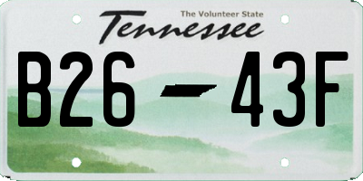 TN license plate B2643F