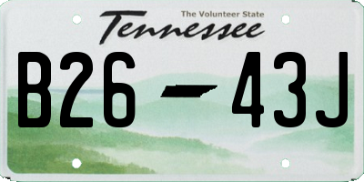TN license plate B2643J