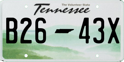 TN license plate B2643X