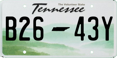 TN license plate B2643Y