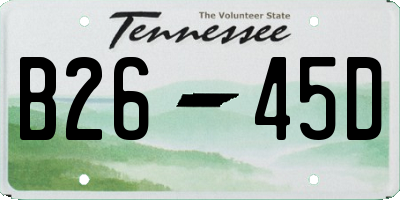 TN license plate B2645D