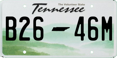 TN license plate B2646M