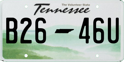 TN license plate B2646U