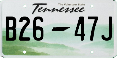 TN license plate B2647J