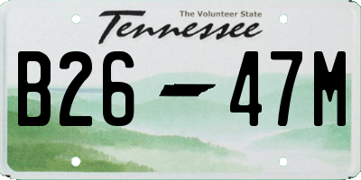 TN license plate B2647M
