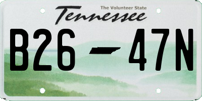 TN license plate B2647N