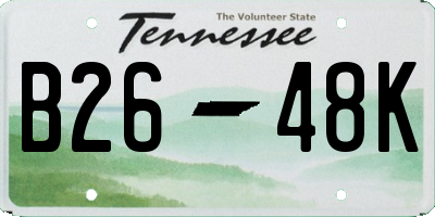 TN license plate B2648K