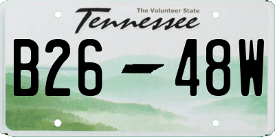 TN license plate B2648W