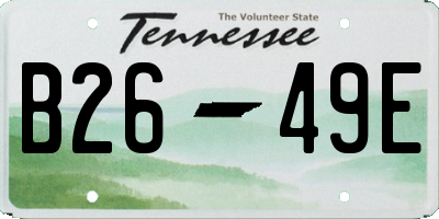 TN license plate B2649E