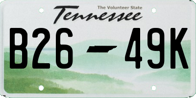 TN license plate B2649K