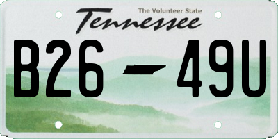 TN license plate B2649U