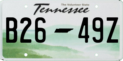 TN license plate B2649Z