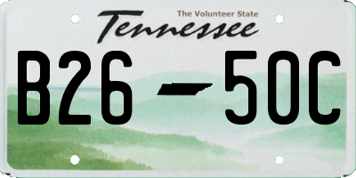 TN license plate B2650C