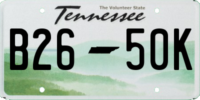 TN license plate B2650K