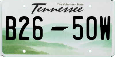 TN license plate B2650W