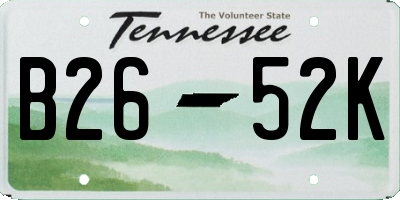 TN license plate B2652K