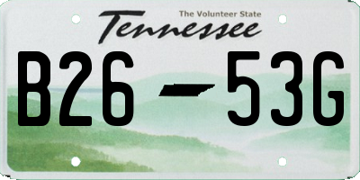 TN license plate B2653G