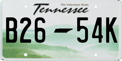 TN license plate B2654K