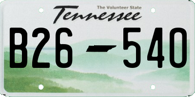 TN license plate B2654O