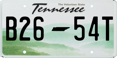 TN license plate B2654T