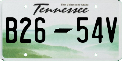 TN license plate B2654V