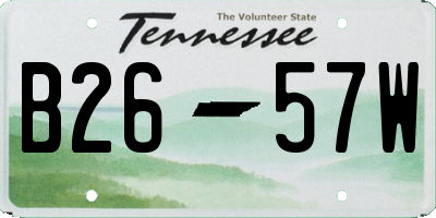 TN license plate B2657W
