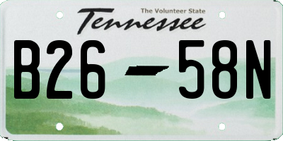 TN license plate B2658N